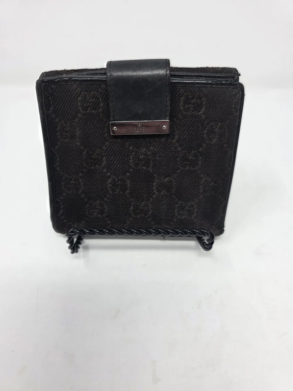 Vintage Gucci GG Canvas Bifold Wallet Brown Monogram Leather Italy - Picture 2 of 5